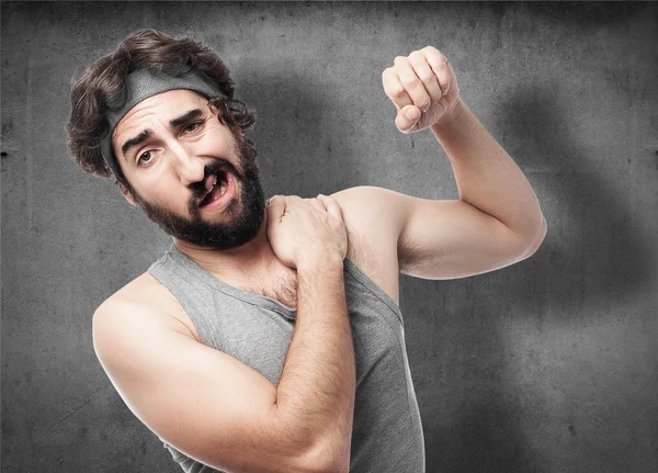 Sportsman shoulder pain — Stock Photo, Image