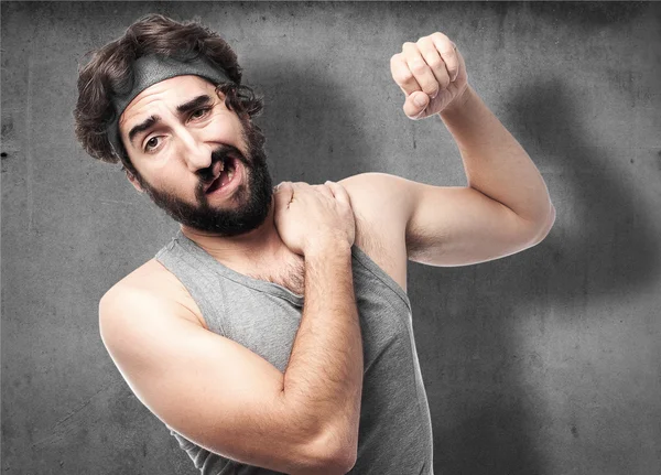 Sportsman shoulder pain — Stock Photo, Image