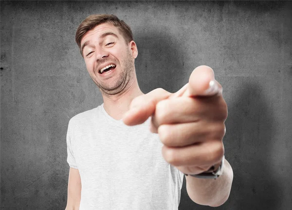 Blond man joking — Stock Photo, Image