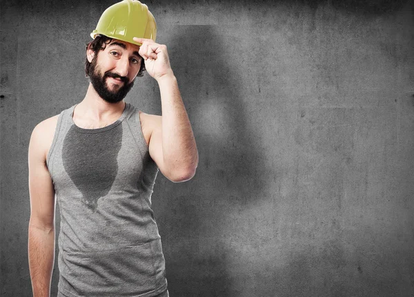 Feliz constrói trabalhador — Fotografia de Stock