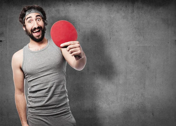 Sportsman playing ping pong — Stock Photo, Image