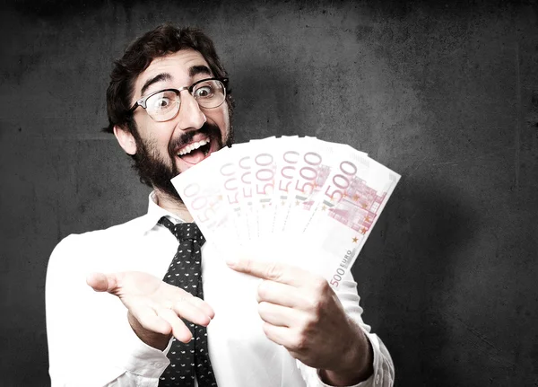 Businessman with bank notes — Stock Photo, Image