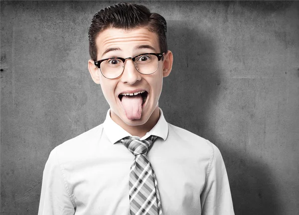 Businessman joking portrait — Stock Photo, Image