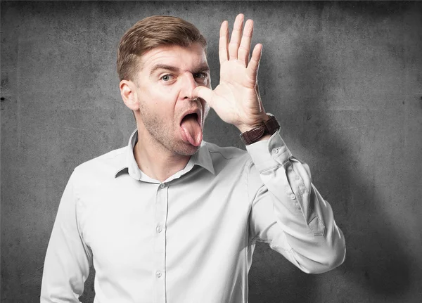 stock image cool blond man joking