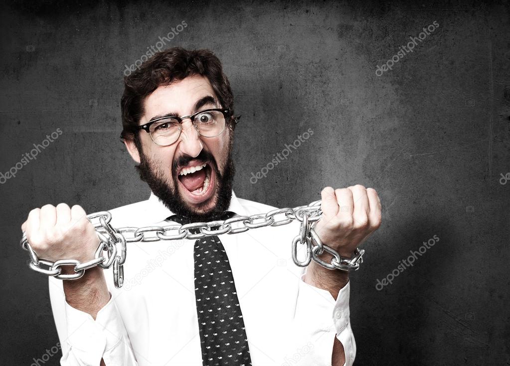 businessman with a chain