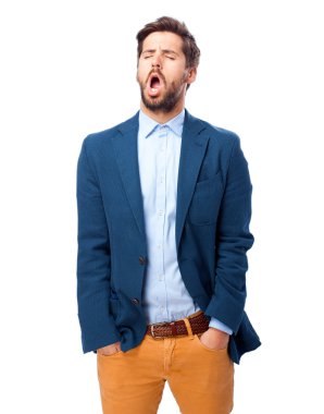 tired businessman yawning clipart