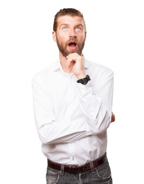 şüphe şaşırmış genç adam