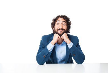 sit tablo ile mutlu işadamı