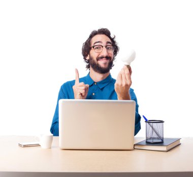 işadamı laptop fikir kavramı ile