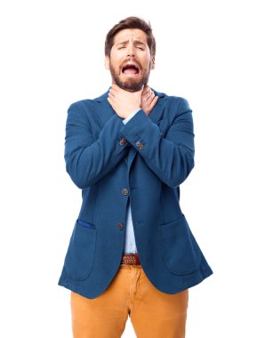 üzgün işadamı suiciding işareti