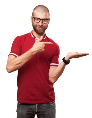 genç adam Haritayı jest