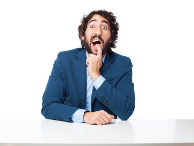 sit tablo ile karışık iş adamı