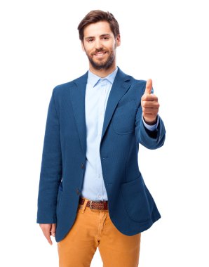 Mutlu işadamı iyi jest