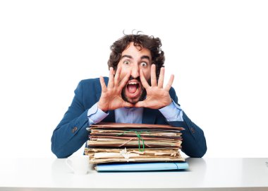 bağırarak işadamı ile eğe