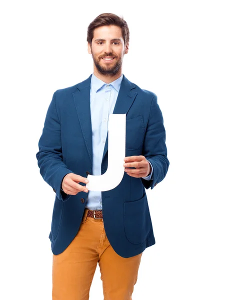 Hombre de negocios feliz con cartas —  Fotos de Stock