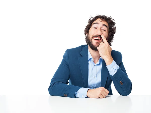 Loco hombre de negocios bromeando — Foto de Stock