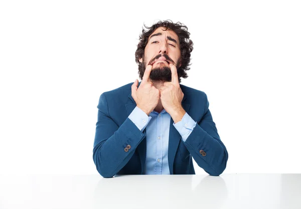 Triste hombre de negocios bromeando — Foto de Stock