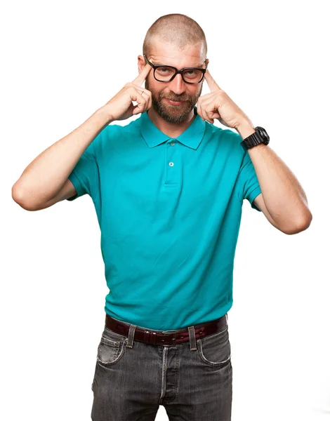 Concentrated young man thinking — Stock Photo, Image