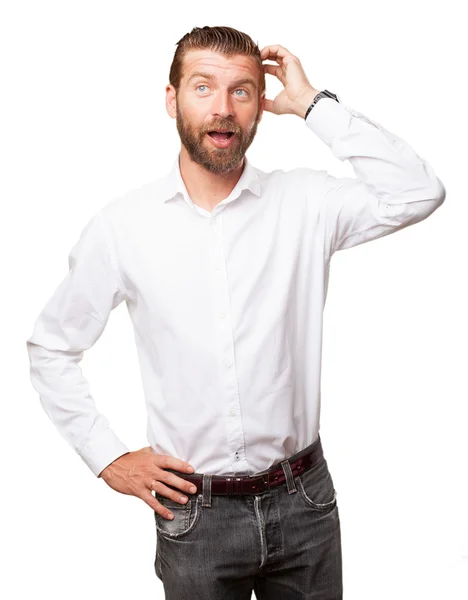 Sorprendido joven dudando — Foto de Stock