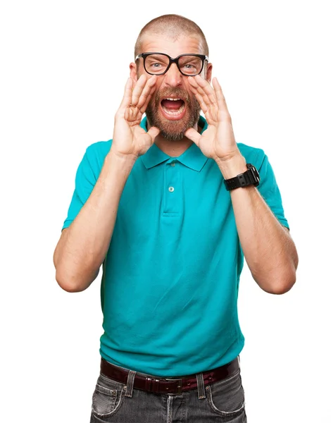 Boze jongeman schreeuwend — Stockfoto