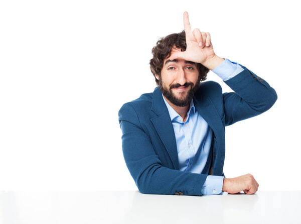 crazy businessman loser concept