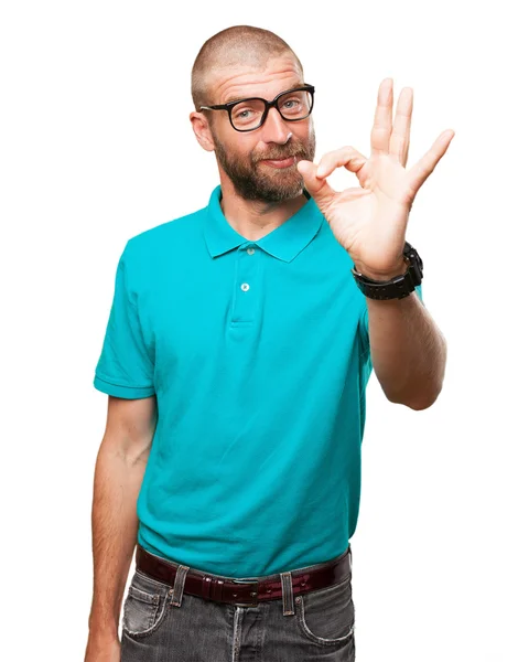 Happy young man allright — Stock Photo, Image