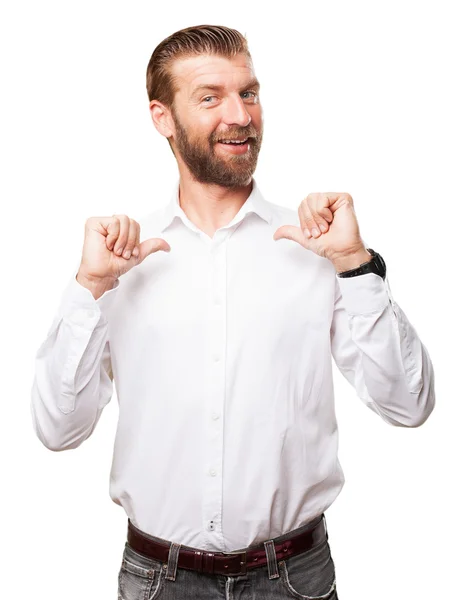 Joven feliz pose orgullosa — Foto de Stock