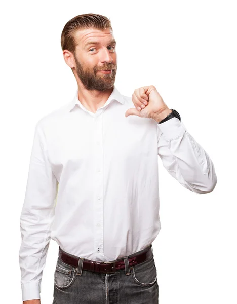 Happy young man proud pose — Stock Photo, Image