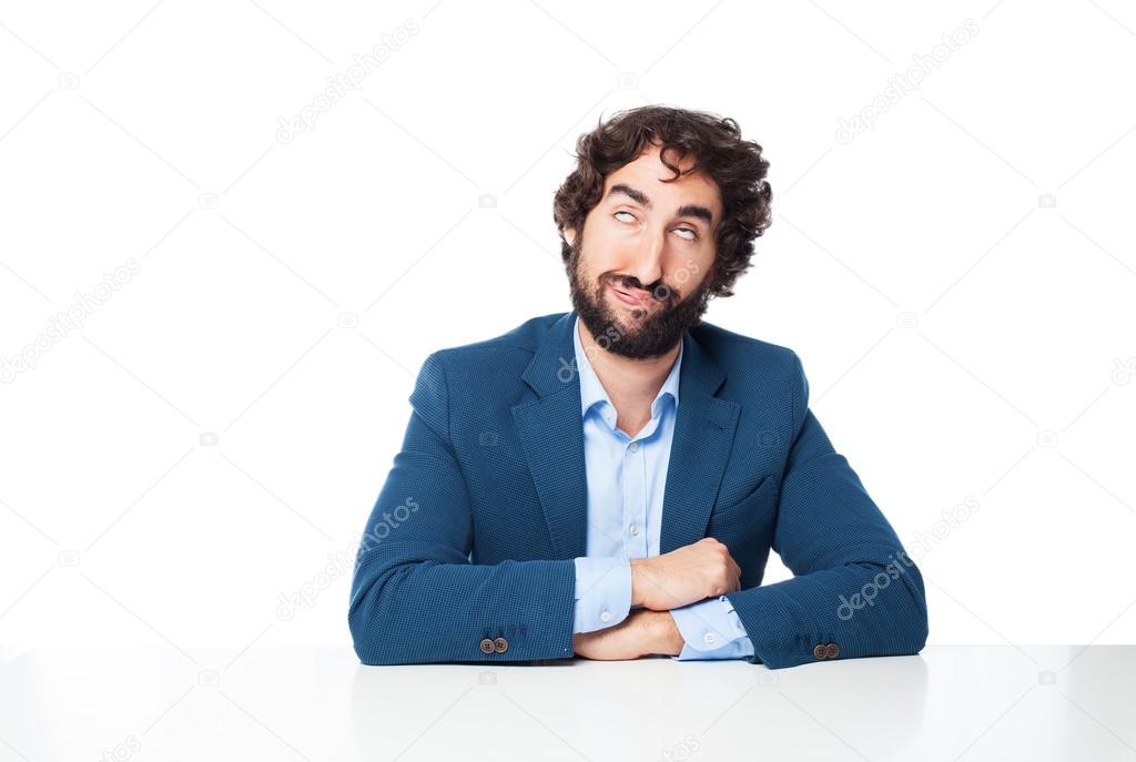 boring businessman yawning