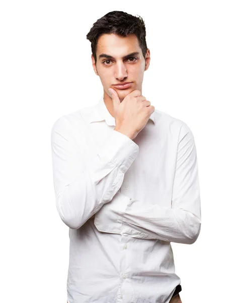 Happy young man thinking — Stock Photo, Image