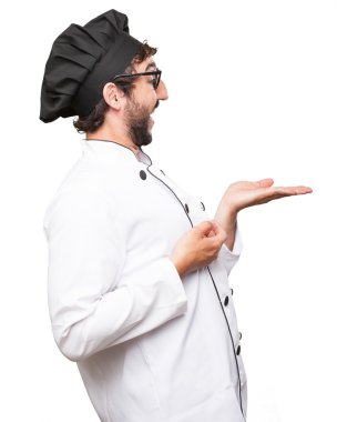 mutlu aşçı adam gösteren jest