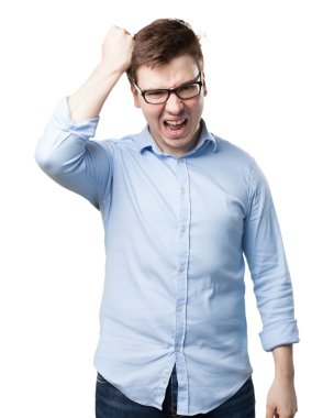 kızgın genç adam düşünme