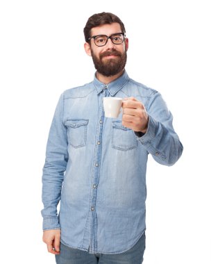 genç adamla mutlu: kahve