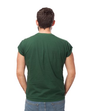 mutlu genç adam geri