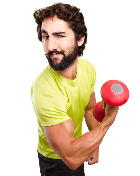 Happy young man strong pose — Stock Photo, Image