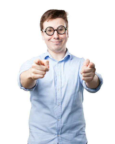 Crazy young man joking — Stock Photo, Image