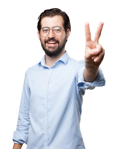 Happy young man victory — Stock Photo, Image