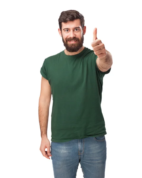 Happy young man with okay sign — Stock Photo, Image