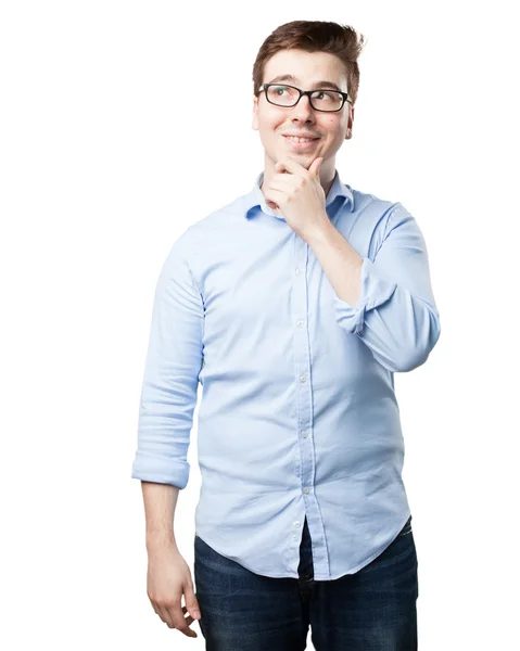 Happy young man thinking — Stock Photo, Image