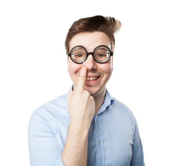 Crazy young man joking — Stock Photo, Image