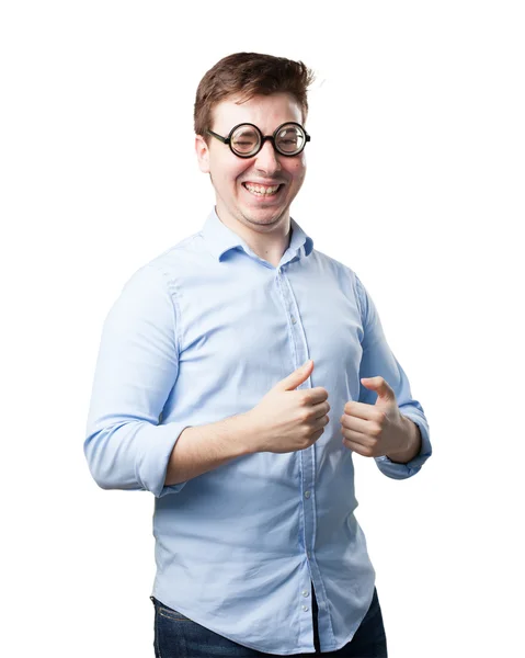 Crazy young man joking — Stock Photo, Image