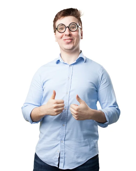 Crazy young man joking — Stock Photo, Image