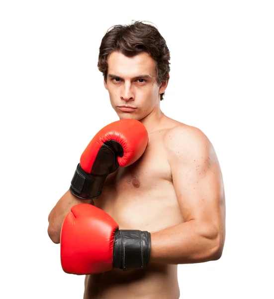Jeune homme fort boxe — Photo