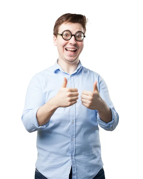 Crazy young man joking — Stock Photo, Image