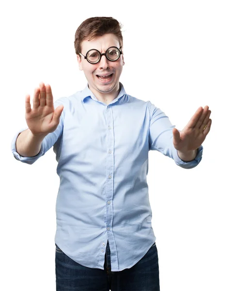 Crazy young man joking — Stock Photo, Image