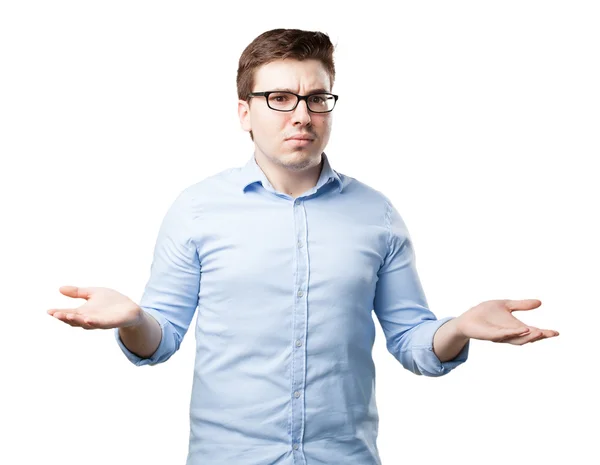 Worried young man with confused — Stock Photo, Image
