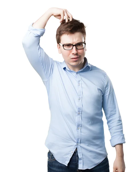 Crazy young man joking — Stock Photo, Image