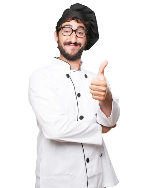 Happy cook man okay sign — Stock Photo, Image