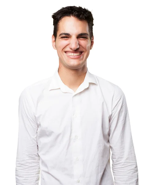 Crazy young man laughing — Stock Photo, Image
