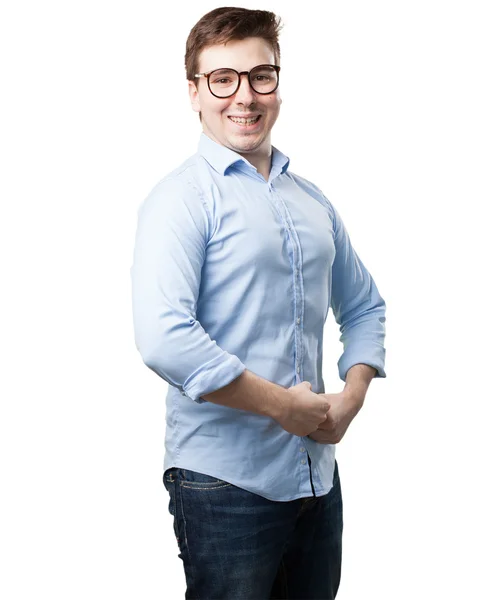 Proud young man in challenge pose — Stock Photo, Image